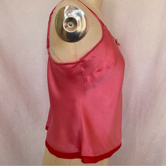 Pure silk L/XL pink/red camisole - Picture 3 of 4